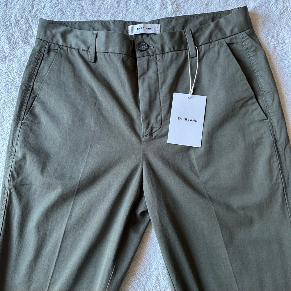 Everlane Relaxed Taper Air Chino Kalamata Pant Organic Cotton Olive Sz 31x32 NWT